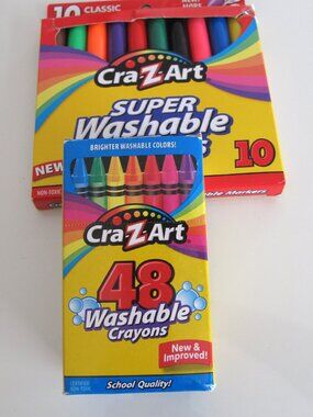 Cra-Z-Art  CRAYONS and MARKERS BUNDLE washable SCHOOL QUALITY creativity crafts